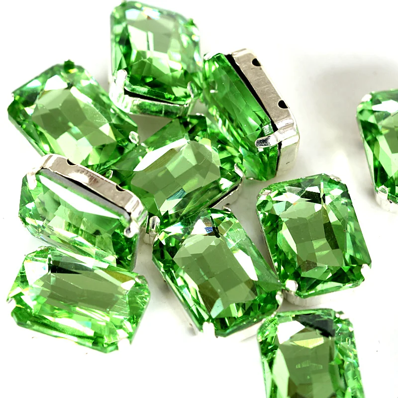 Разнообразный размер легкий перидот/зеленый горный хрусталь для пришивания
