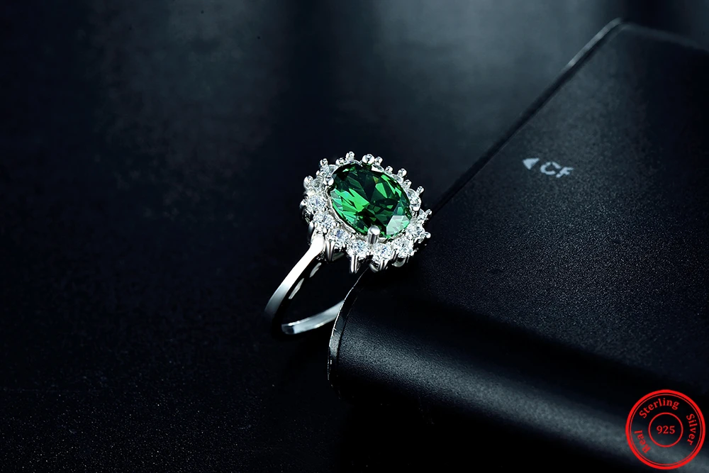 2.0Ct модное Настоящее однотонное 925 пробы Серебряное кольцо, Модный женский подарок, 5А циркониевое ювелирное изделие, фирменное обручальное серебряное кольцо