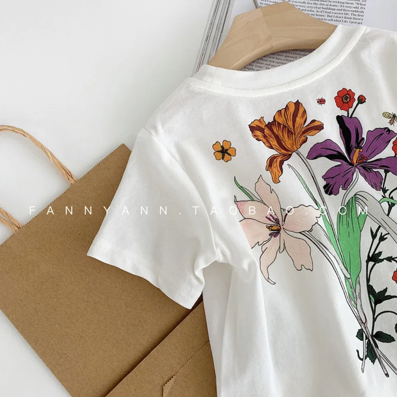 Детская футболка с короткими рукавами модная Корейская верхняя одежда для