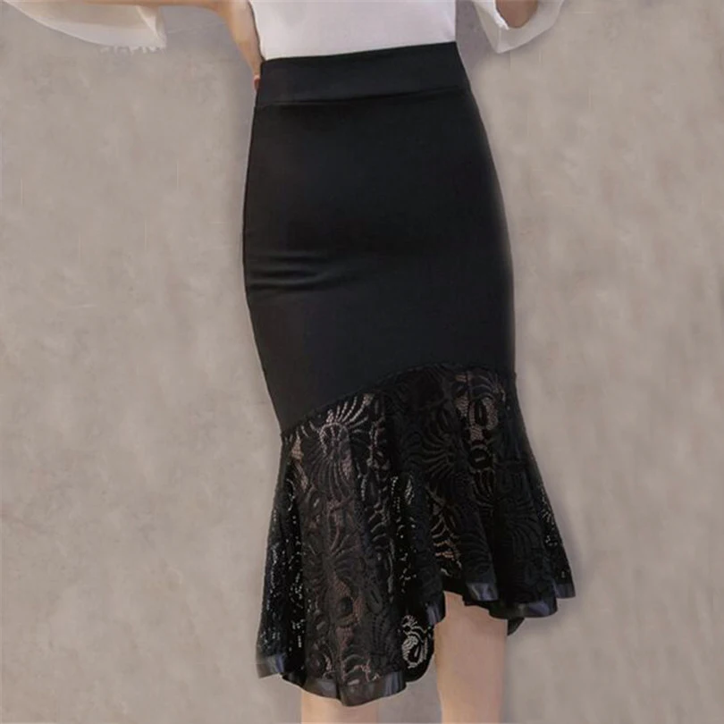 Женская кружевная юбка карандаш с высокой талией 749|work skirts|mermaid skirtskirt ladies |