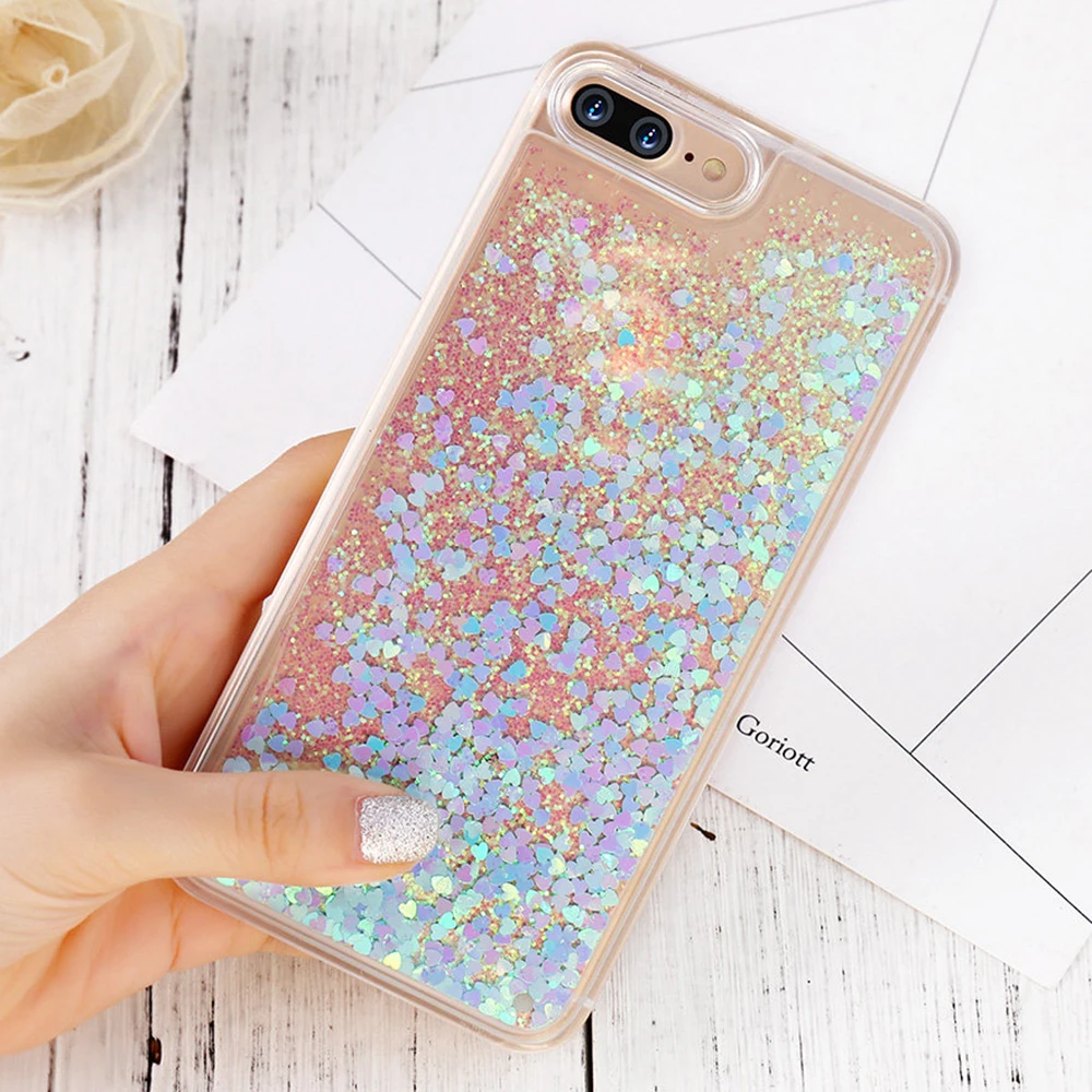 FLOVEME блестящий чехол для iPhone 7 8 Plus Quicksand 6 6s 5 5S SE телефона Fundas |