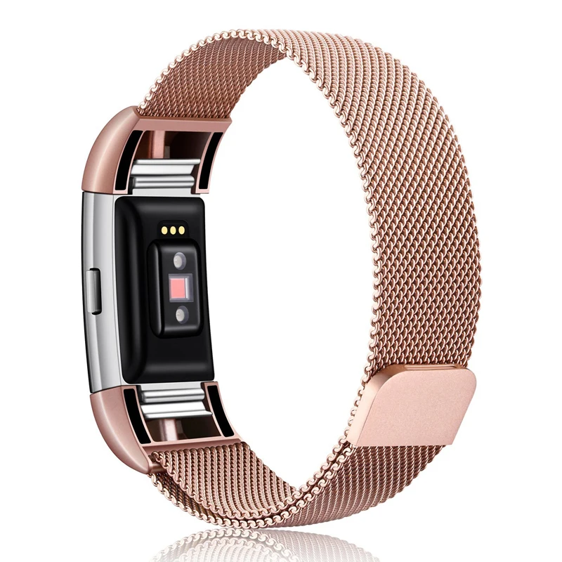 Stainless Steel Magnetic Milanese Loop Band for Fitbit Charge 2 Replacement Quick Release Wristband Strap for Fitbit Charge 3