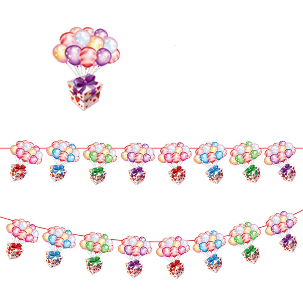 Детский день рождения украшения фон стенд мультфильм Детские вечерние флажки в