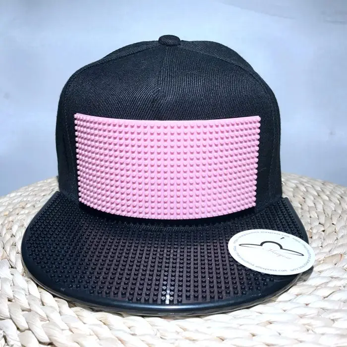 Velcro hat no brick Мозаики DIY Съемная инкрустация кирпича шестерни игрушечные строительные блоки пластины поля для шляпа Открытый Хип Хоп Snapback шляпа бейсболка - Цвет: Velcro hat no brick