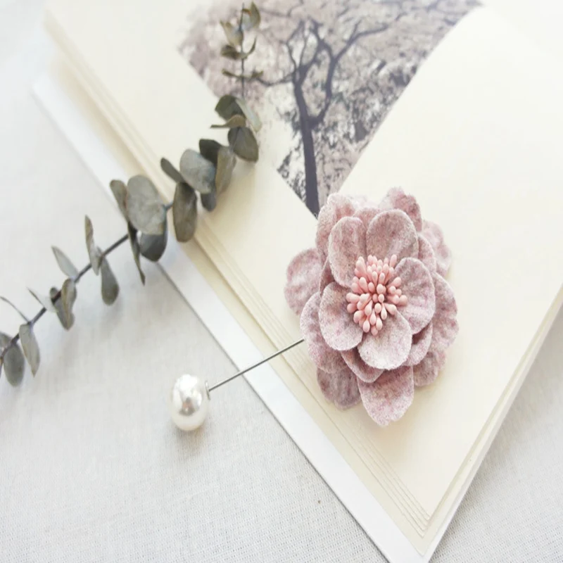Высококачественная корейская мода новая ткань цветок лук брошь для кардигана