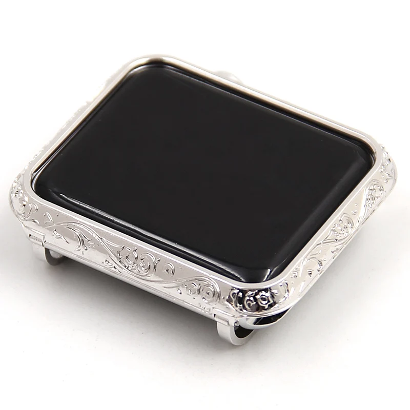 Чехол для часов резьба Apple Watch оболочка Роскошный чехол Серия 1 2 3 защитный рамка 38