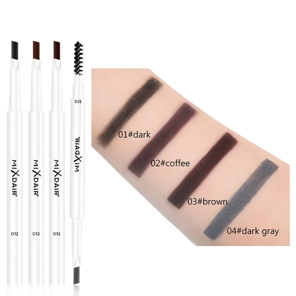 Белый Водостойкий карандаш для бровей MIXADIR стойкий автоматический с кисточкой 4