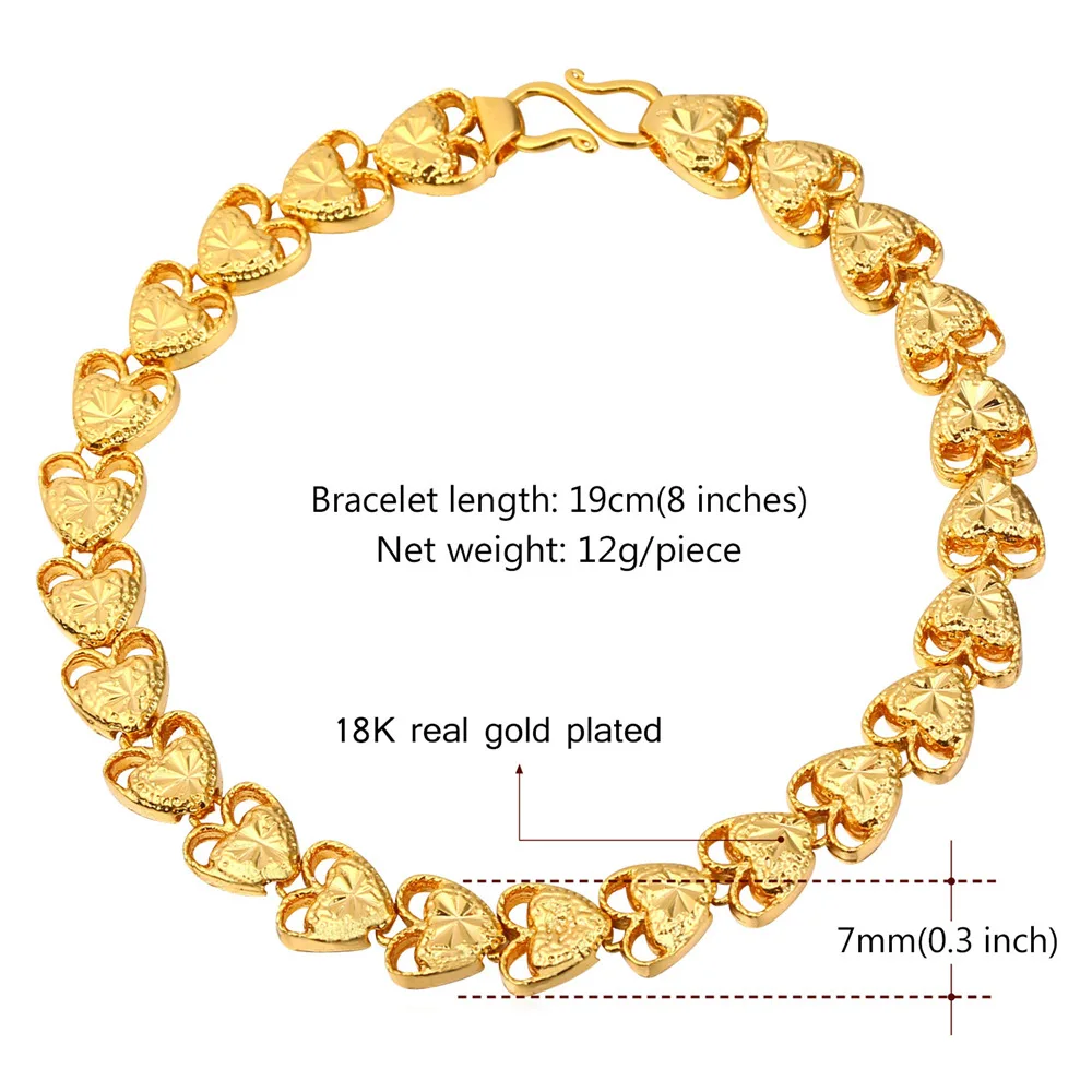 U7 браслеты с сердечками на День святого Валентина для женщин подарок
