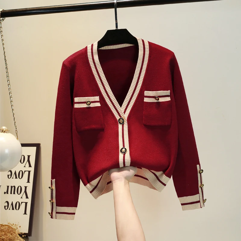 Осень 2020 свитер MUMUZI с открытым стежком шаль карманами теплое пальто Кардиган