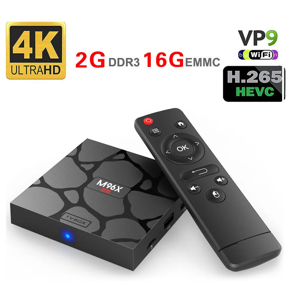 Оптовая продажа Amlogic S905X Android 6 0 M96X Мини ТВ-приставка 1G/8G 2G/16G hd 4k 3D BT четырехъядерный