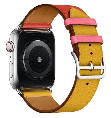 Лучшие цены браслет из натуральной кожи петля для Apple Watch Band 42 мм серия 4 3 2 1 для iwatch 44 мм ремешок 38 мм 40 мм серия 5