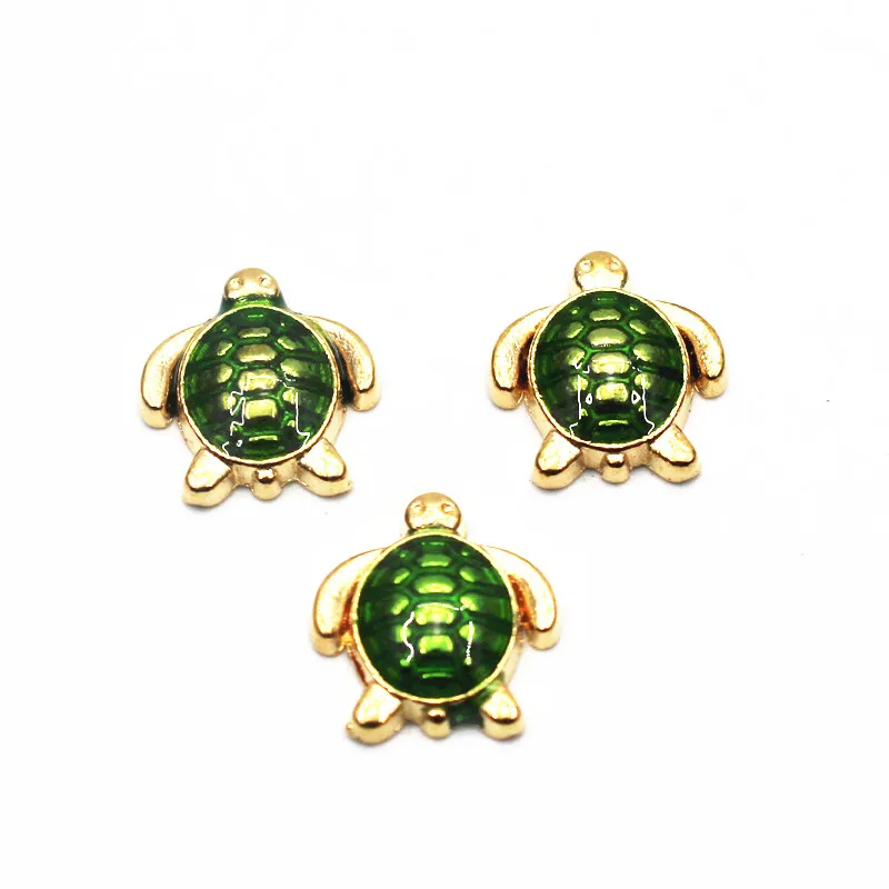 10 шт./лот металлическая эмаль серая морская черепаха серебро плавающие амулеты