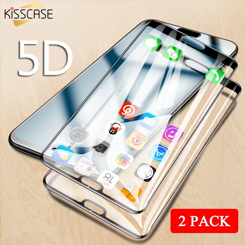 KISSCASE 5D Screen Protector for HUAWEI P10 P20 Lite Pro P Smart New 9H Tempered Glass Honer 9 10 Ultra-thin HD Film | Мобильные