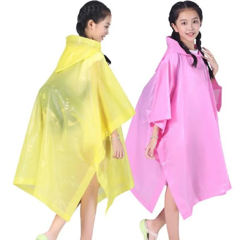 Дождевик с капюшоном для мальчиков и девочек детское водонепроницаемое пончо