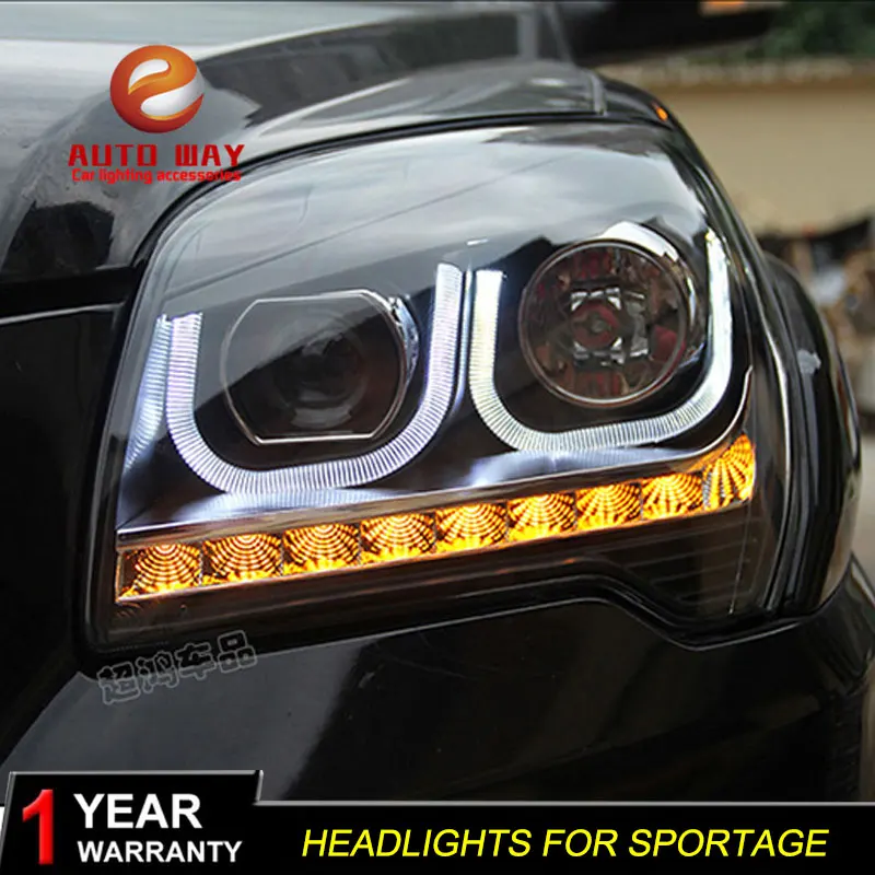 Автомобильный Стильный чехол на голову для Kia Sportage фары 2009-2011 фары светодиодный Kia Sportage DRL Объектив Двойной Луч Биксенон HID
