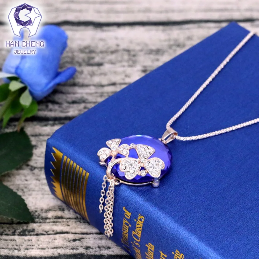 Модные ожерелья с тисненым клевером Стразы искусственными кристаллами и