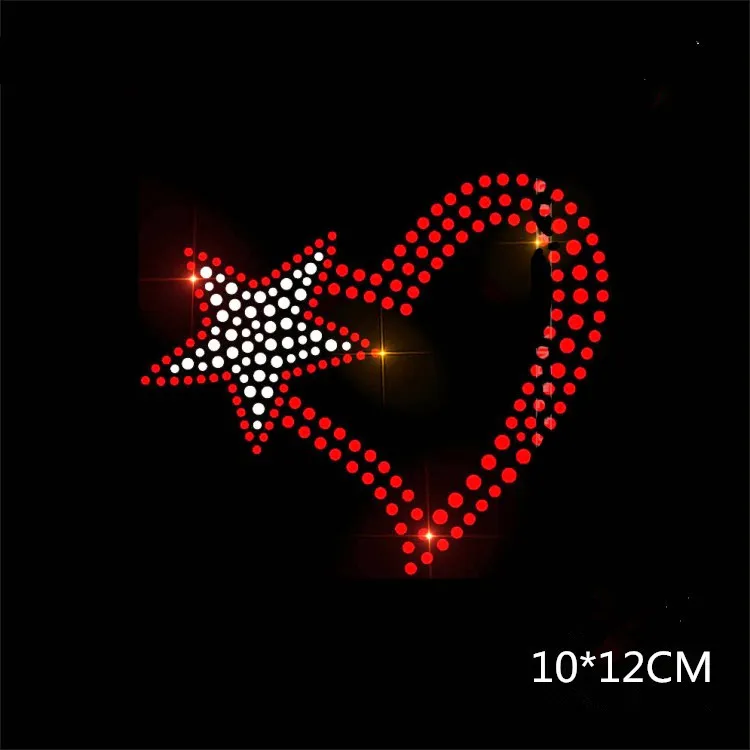 4 шт./лот красное сердце со звездным дизайном Железный Мотив для перекачки с