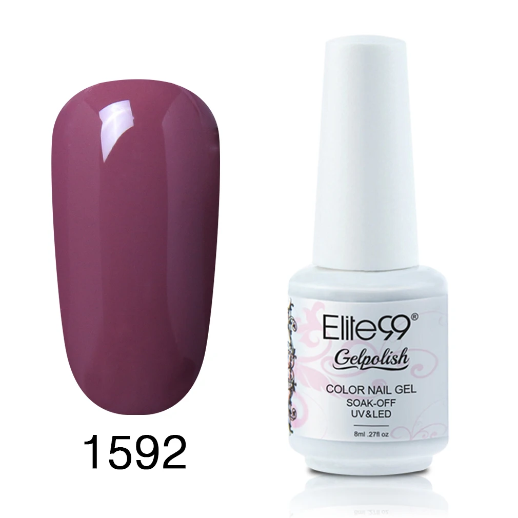 1592 Elite99 Гель-лак UV Vernis полуперманентный праймер верхнее покрытие 8 мл полигель лак для ногтей маникюрный гель лак для ногтей - Цвет: 1592