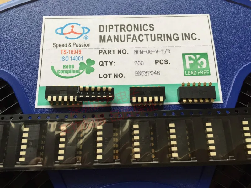 Оригинальный новый 100% импортный DIP NPM-06-V-T/R боковой переключатель 6-битный 6P тип