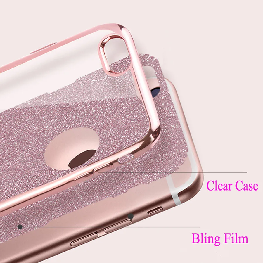 Роскошный чехол из ТПУ блестки со стразами для iPhone 7 блестящий силиконовый с