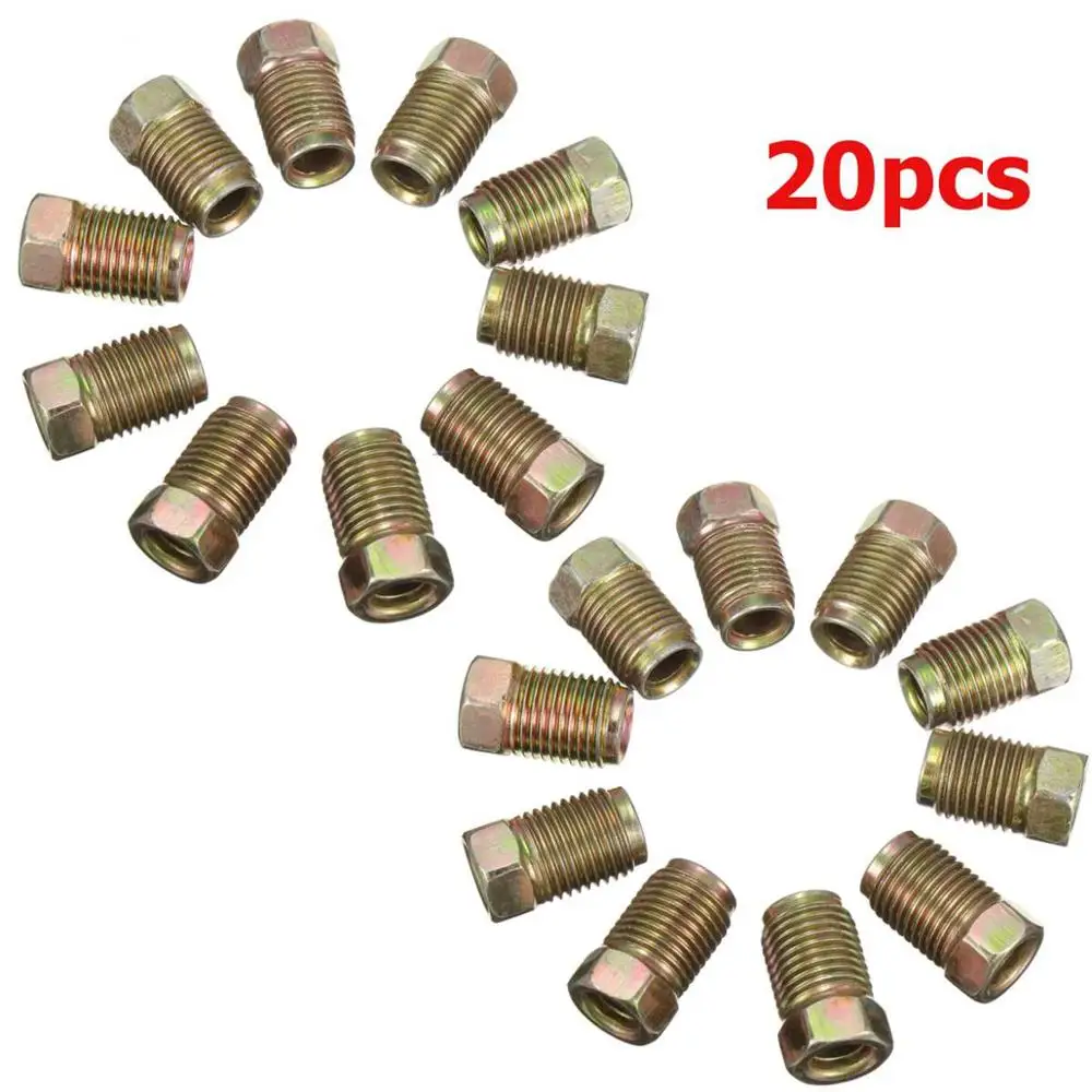20 pcs 10 шт./партия 20 шт./компл. 10 мм x 1 мм мужской короткий тормозной шланг винт и Гайка для 3/16 дюймовый Метрическая тормозных трубок - Название цвета: 20 pcs