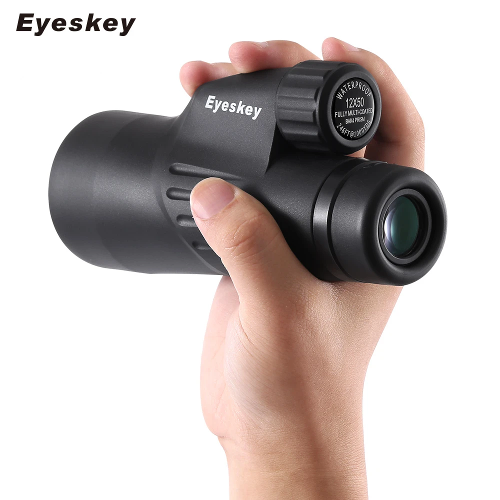 Профессиональный Монокуляр Eyeskey 12x50 HD телескоп мощный водонепроницаемый Монокуляр большой дальности для кемпинга концертный зум бинокль