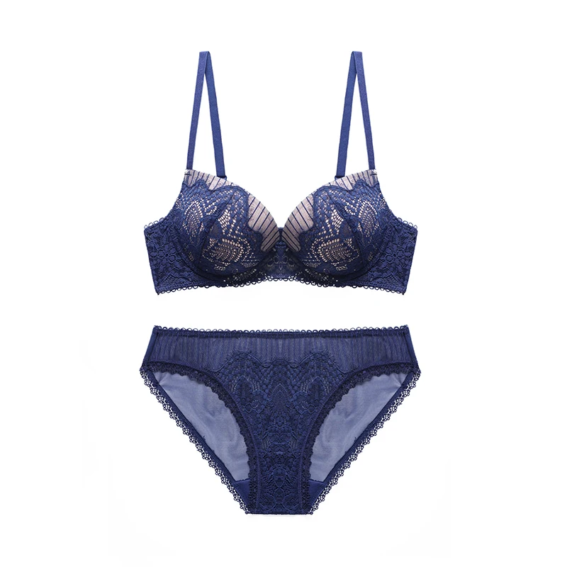 Plus Size C D Cup Ultrathin Underwear Set Sexy Bra Women Transparent Sets Lace Embroidery Lingerie Gray Brassiere 12334 | Женская одежда