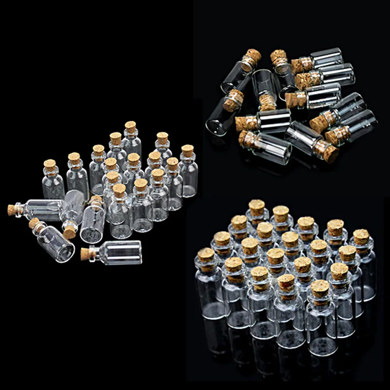 20 шт. милые мини-ампулы для желаний новая крошечная Прозрачная крышка из пробки