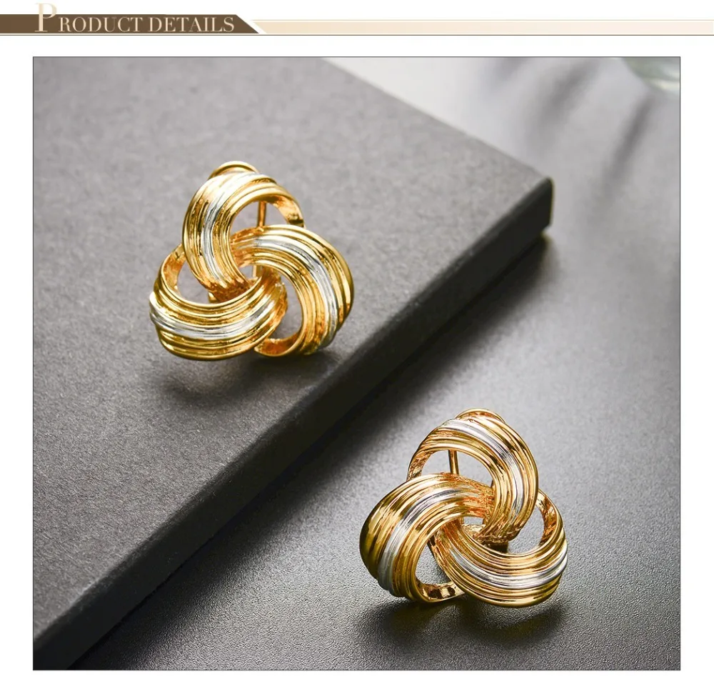 Viennois золотые и серебряные зажимные серьги-клипсы с узлом для женщин, геометрические серьги, модные вечерние ювелирные изделия