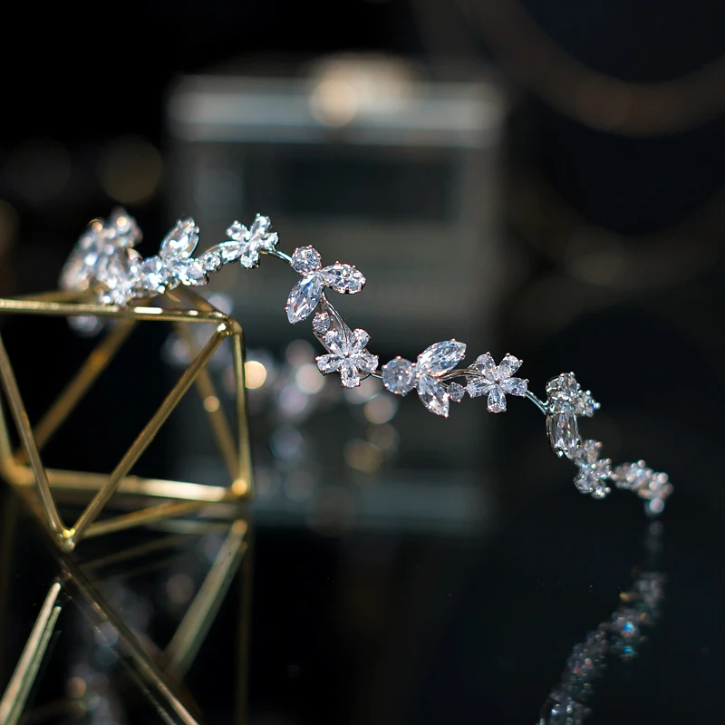 HIMSTORY микро проложили все кубические циркониевые тиара на голову цветок Корона