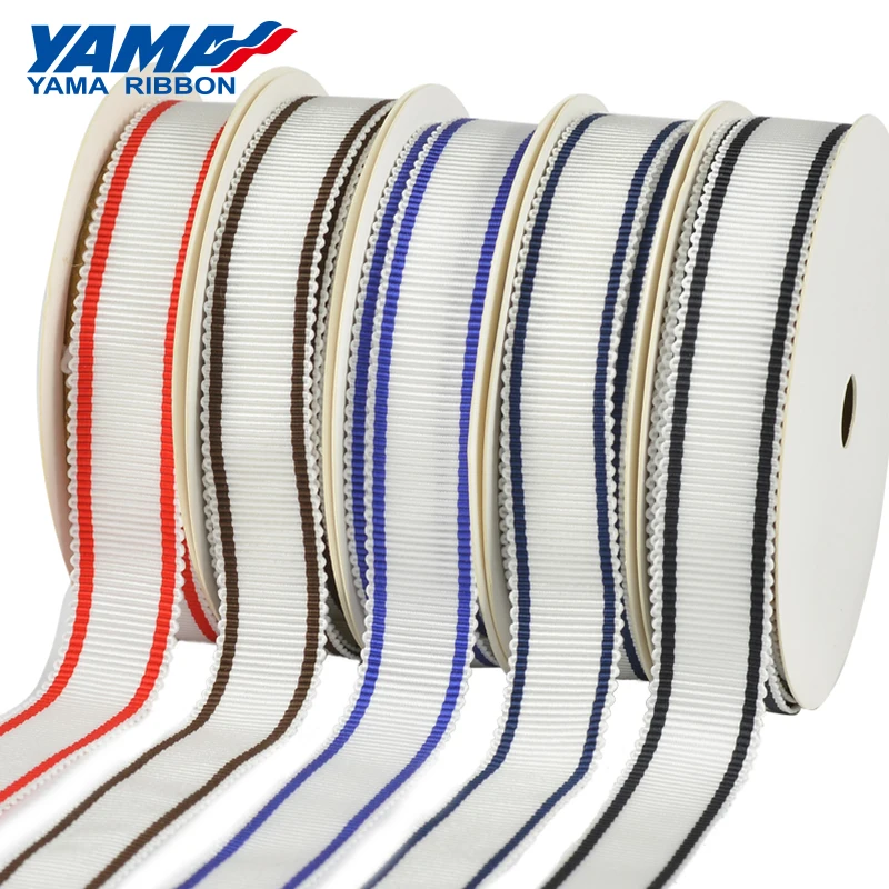 Лента в полоску YAMA Petersham 50 ярдов рулоне ленты 9 мм 16 25 3/8 &quot5/8&quot 1&quot|Ленты для шитья|
