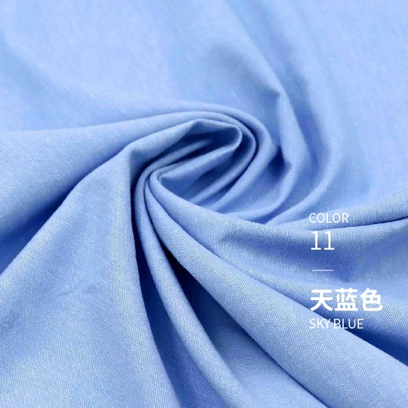 11 sky blue Мягкая однотонная ткань Оксфорд, полиэстер, хлопок, пряжа, окрашенная ткань, шитье, сделай сам, для рубашки, платья, повседневные штаны, одежда в скандинавском стиле, 145*100 см - Цвет: 11 sky blue