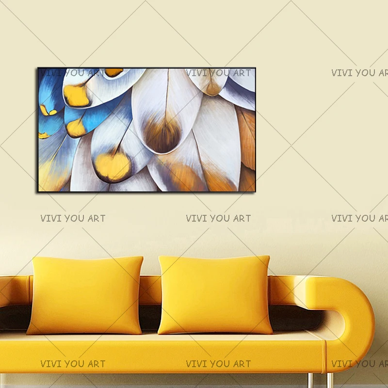 Красочное перо натюрморт картина для дома гостиной украшение стены