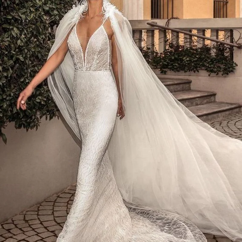 Роскошное свадебное болеро с перьями накидка со шлейфом куртка на