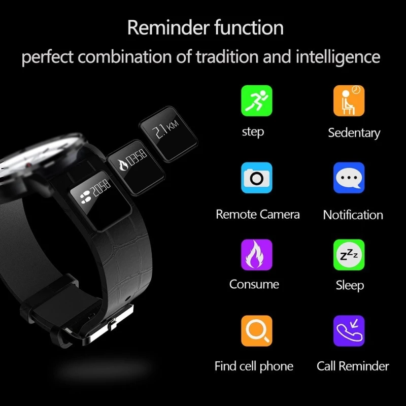 Bluetooth 4.0 Smart Wristband for IOS Android 0.42" OLED HD Display Leather Watchband Straps Sleep Tracker Telephoto Watch Band |