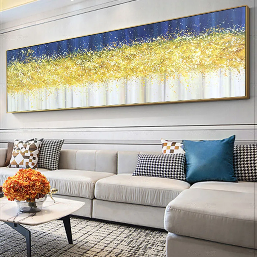 Абстрактная фольга золотого дерева новый дизайн картина маслом пейзаж 100% ручная