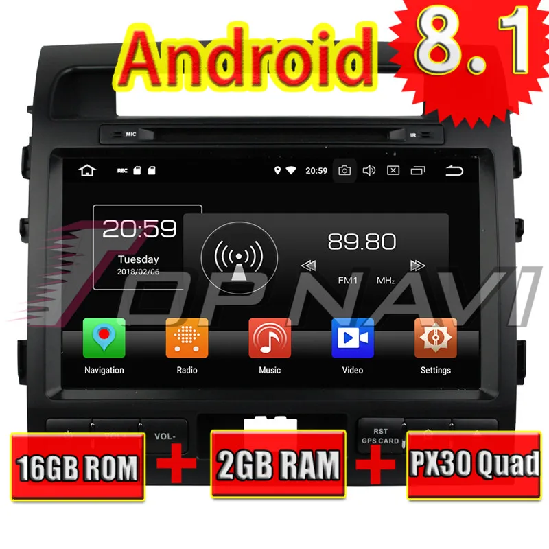 Topnavi четырехъядерный Android 8 1 автомобильный DVD мультимедийный плеер для TOYOTA Land Cruiser