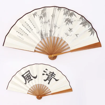 Китайский стиль мужской вентилятор складной древний основной цвет Hanfu съемки