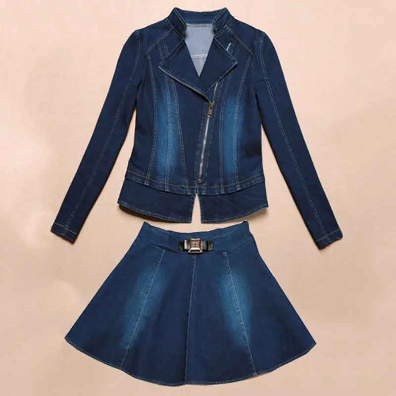 Весенний джинсовый костюм платье модный дизайн Корейская версия ковбоя из двух