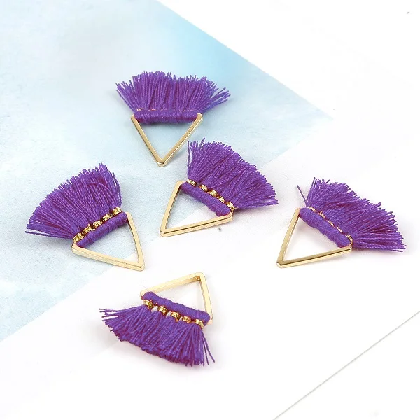 Purple 25 мм маленькая металлическая кисточка, серьги, аксессуары с металлической трианской кисточкой, серьги, сделай сам, ювелирные изделия ручной работы - Цвет: Purple