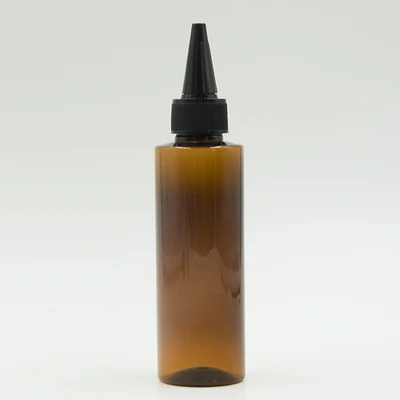 Amber with black lid 10 шт. высокое качество, пустой, для шампуня 120 мл лосьон, многоразовый флакон с длинный наконечник глава школы живопись бутылка - Цвет: Amber with black lid
