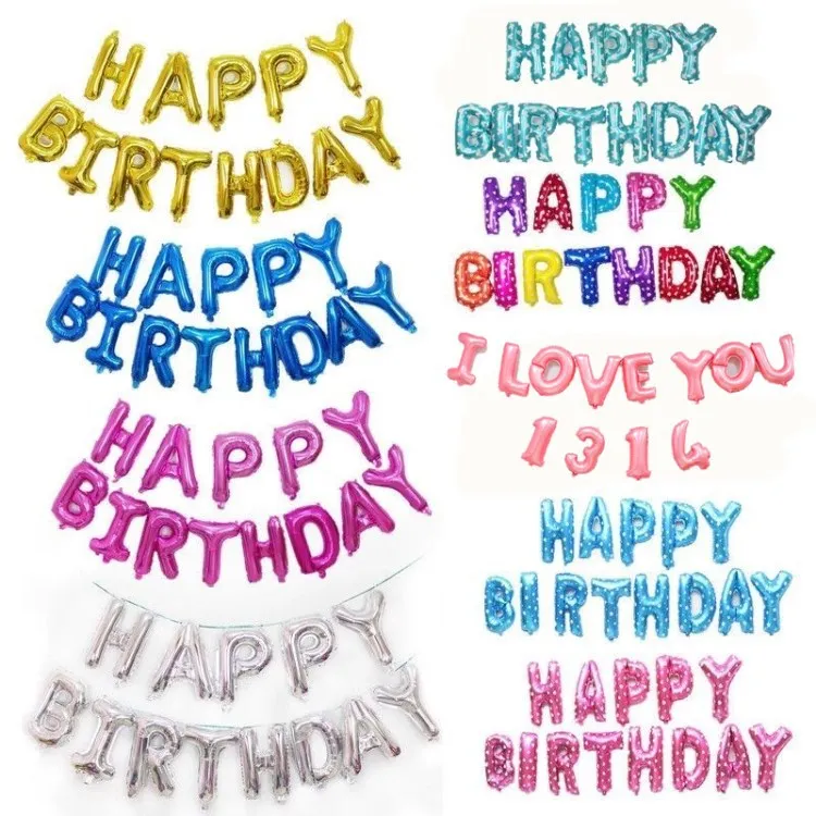 Воздушные шары Happy Birthday буквы алфавита фольгированная воздущные детские игрушки