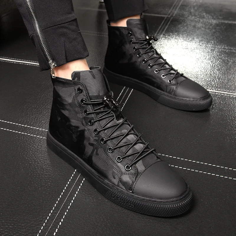 Новинка 2018 модная мужская повседневная обувь камуфляжные ботильоны Мужская