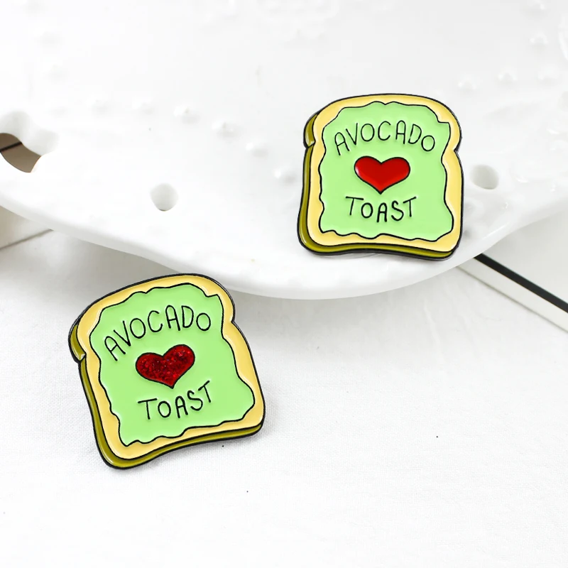 Авокадо TORST новая модная детская брошь в виде красного сердца авокадо тостов еды |