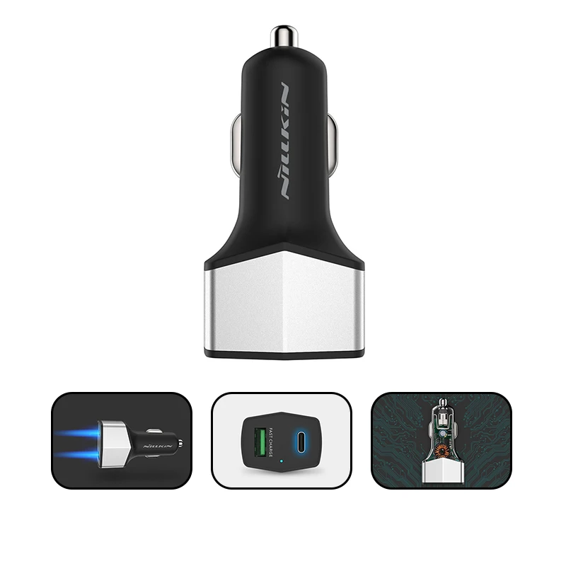 Nillkin 2 порта двойной Переходник USB для зарядки в машине зарядное устройство micro type-C