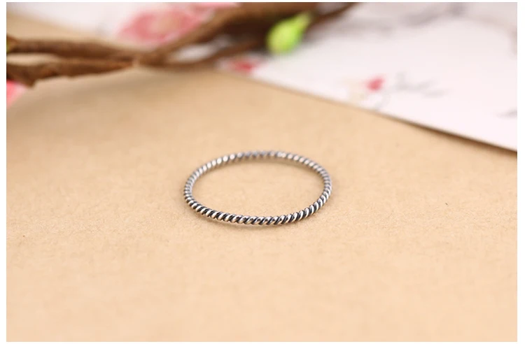 Оптовая продажа Стерлинговое Серебро 925 пробы тонкое вязанное кольцо средней