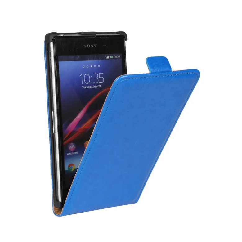 ICover Модный чехол для sony Xperia Z1 L39h, бизнес-чехол, откидной кожаный чехол, чехол для sony Xperia Z1, вертикальный - Цвет: Синий