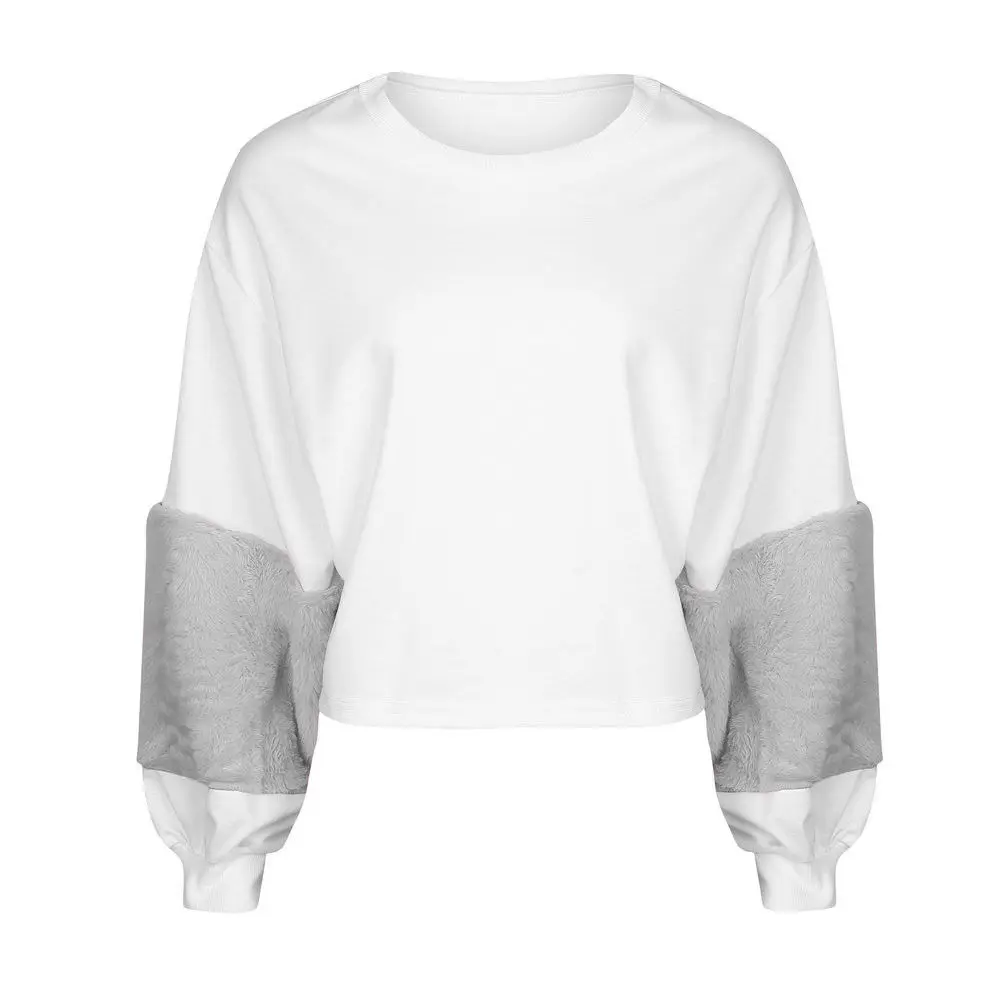 Женский Повседневный бархатный пуловер с круглым вырезом свободный длинными