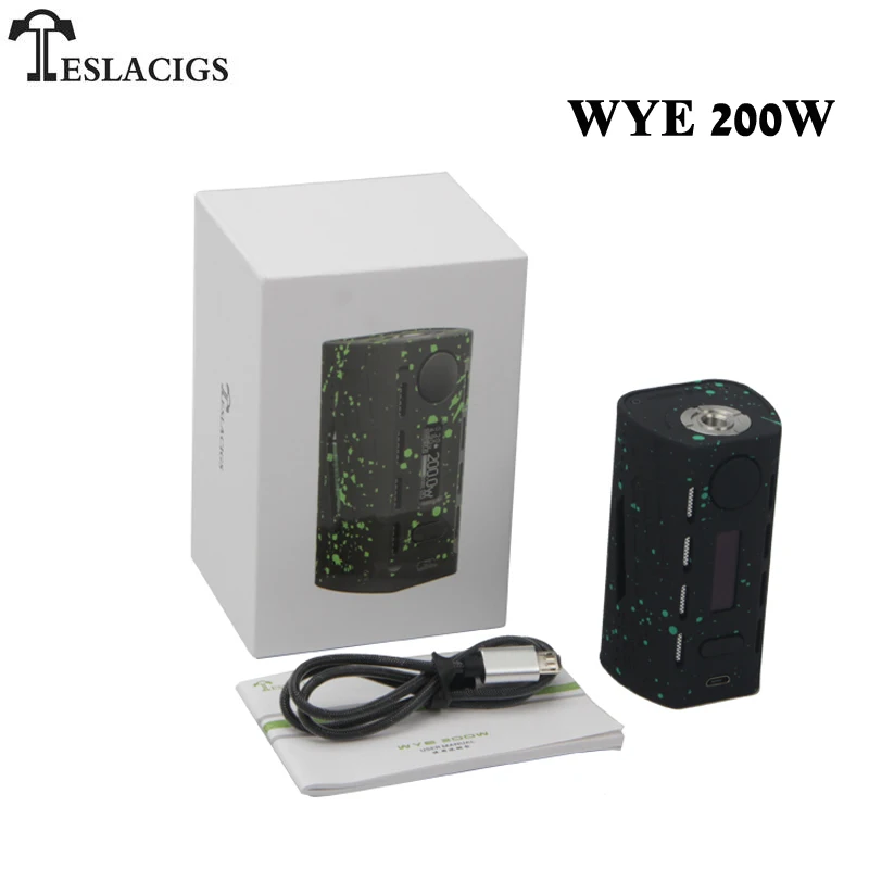 Оригинальный TESLACIGS Tesla WYE 200 Вт бокс мод испаритель для 510 ниток Vape 18650 электронная
