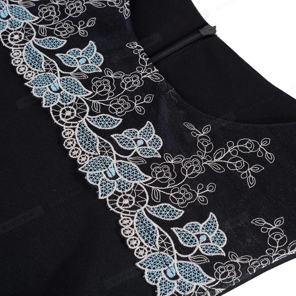 Хороший навсегда Винтаж элегантный Цветочная вышивка с сеткой vestidos Бизнес